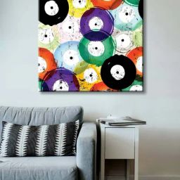 999store Multicolor Seamless Vinyl Records Canvas Painting-picture-25