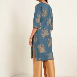 Rangmanch by Pantaloons Blue Printed Kurta image 2