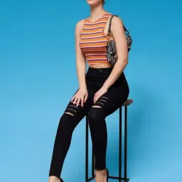 Miss Chase Black Denim Solid Jeans image 5