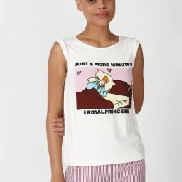 Forever 21 White & Pink Printed Top With Shorts-image-74