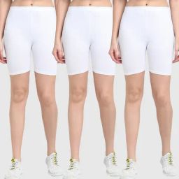 Gracit White Cotton Sports Shorts - Pack Of 3-picture-47