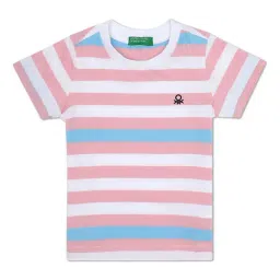 United Colors of Benetton Kids Pink & White Striped T-Shirt-picture-39