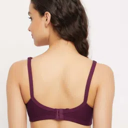 Clovia Purple Plain Bra image 2