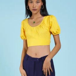 Label Ritu Kumar Yellow Crop Top-picture-3