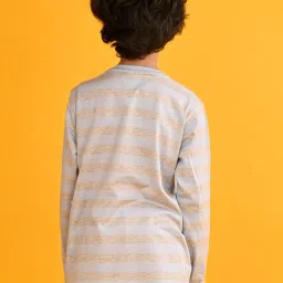 Anthrilo Boys Sky Blue & Grey Striped T-Shirt image 2