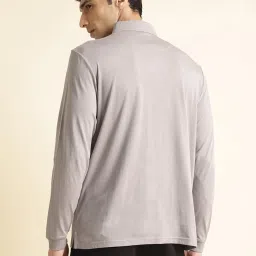 ANDAMEN Grey Regular Fit Cotton Polo T-Shirt image 2