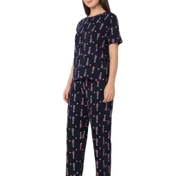 Smarty Pants Navy Blue Regular Fit Printed Pyjama Set image 3