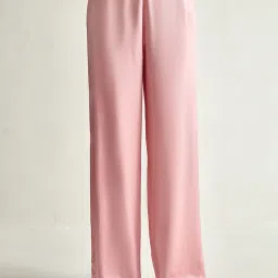 Cover Story Pink High Rise Regular Fit Trousers image 1