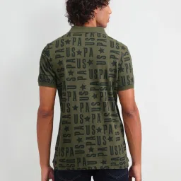 U.S. Polo Assn. Denim Co. Green Cotton Slim Fit Printed Polo T-Shirt image 2