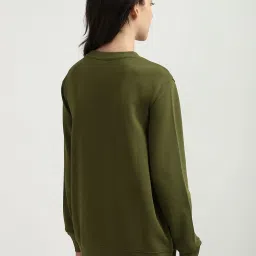 TOMMY HILFIGER Olive Cotton Graphic Print Sweatshirt image 2