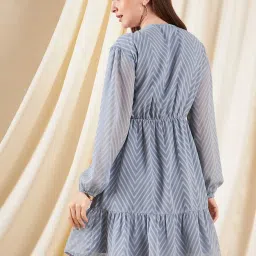 Kibo Blue Satin Self Mini Dress image 2