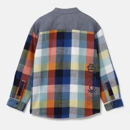 United Colors of Benetton Kids Multicolor Checks Full Sleeves Shirt image 2