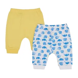 Mothercare Kids Blue & Yellow Cotton Printed Joggers image 2