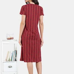 Zivame Maroon Printed Night Dress image 2