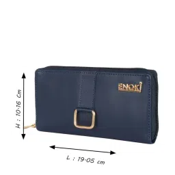 Enoki Navy Solid Zip Around Wallet for Women image 2