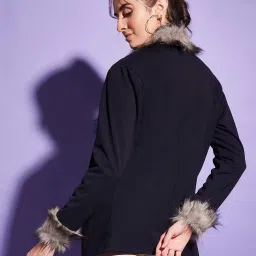 BUYNEWTREND Navy Plain Shrug image 2