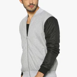 Campus Sutra Grey Regular Fit Bomber Jacket image 3