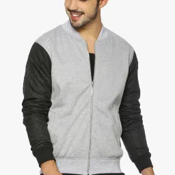 Campus Sutra Grey Regular Fit Bomber Jacket image 1