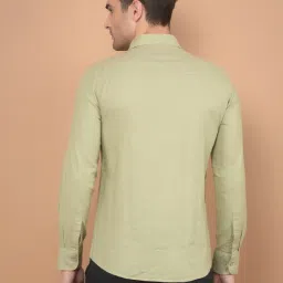 Crimsoune Club Green Cotton Slim Fit Stripes image 2