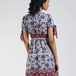 Label Ritu Kumar White Printed Above Knee A-Line Dress image 2