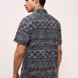 showoffff Showoff Grey Cotton Relaxed Fit Printed Shirt image 2
