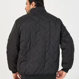 Styli Black Polyester Stand Collar Printed Jackets image 2