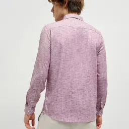 THE BEAR HOUSE Maroon Polyester Slim fit Self Design Shirts image 2