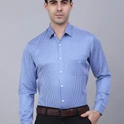 Jainish Blue Regular Fit Striped Shirt image 1