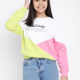 Lil Tomatoes Kids Multicolor Color Block Full Sleeves Sweatshirt image 1