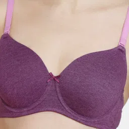Zivame Dark Purple Under Wired Padded T-Shirt Bra image 4