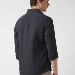 Vastrado Grey Relaxed Fit Self Pattern Shirt image 2