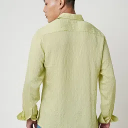 Vastrado Green Relaxed Fit Self Pattern Shirt image 2