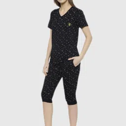 Vimal Jonney Black Graphic Print Pajama Set image 4