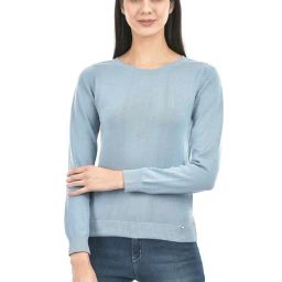 NUMERO UNO Light Blue Cotton Regular Fit Sweater-picture-33