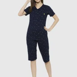 Vimal Jonney Blue Graphic Print Pajama Set image 4