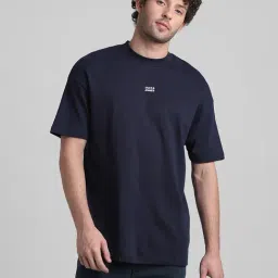 Produkt By Jack & Jones Dark Blue Cotton Boxy Fit Printed T-Shirt-image-25
