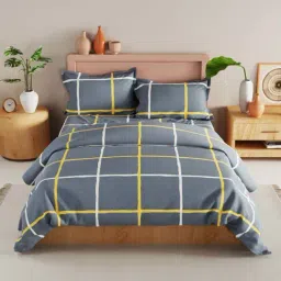 Bianca Aventine Charcoal Fabric 192 TC 150 GSM King Size Bedsheet & Comforter With 2 Pillow Covers-picture-13