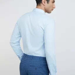 Park Avenue Blue Slim Fit Texture Shirt image 2