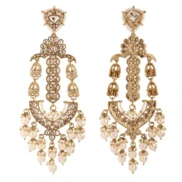 Voylla Gold Gold Opulence Royal Adaah Chaandbali Drop Earrings image 5