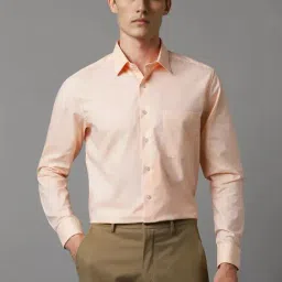 Louis Philippe Peach Cotton Slim Fit Shirt-picture-19