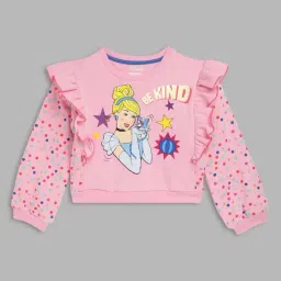 Blue Giraffe Girls Pink Cotton Printed Full Sleeves Sweatshirt-image-86