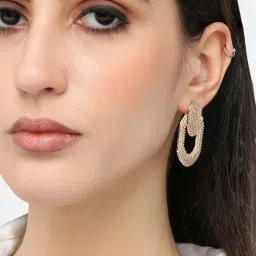 Sohi Gold Plated Designer Casual Drop Earrings image 2