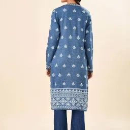 Rangmanch by Pantaloons Blue Self Design Cape image 2