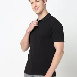 R&B Black Regular Fit Polo T-Shirt image 3
