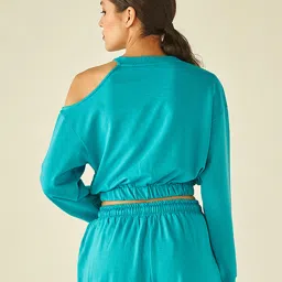 Cover Story Blue Printed Pullover image 2