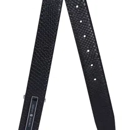 Carlton London Black Leather Textured Casual Belt for Men image 2