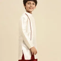 Sanwara Kids Cream Regular Fit Kurta image 3