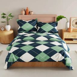 Bianca Aventine Multicolor 192 TC 150 GSM King Size Bedsheet & Comforter With 2 Pillow Covers-picture-38