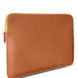 Gripp Luxury Premium Leather Laptop Sleeve Bag Case for Macbook & Laptop Upto 14 Inch - Brown image 2