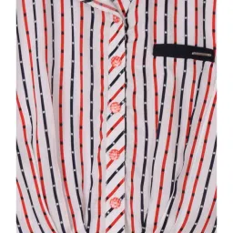 Peppermint Kids Red & Off White Striped Shirt image 3